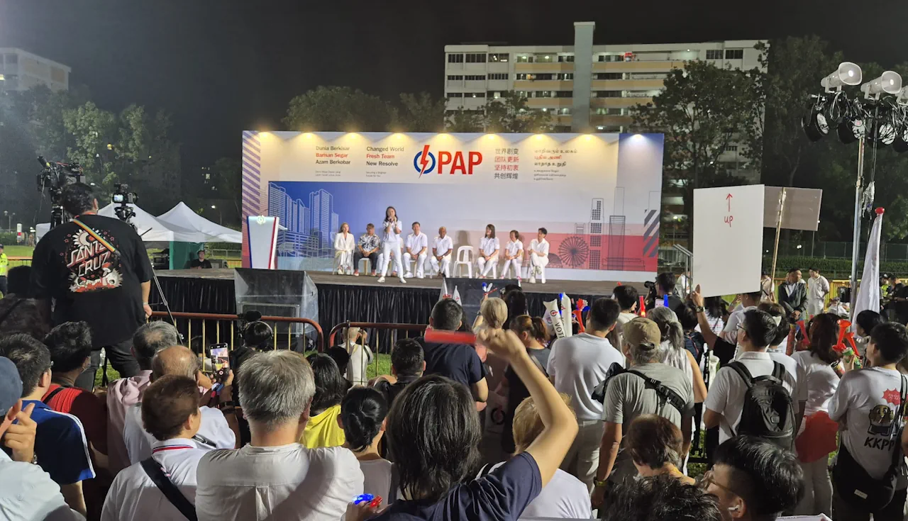 Up-close view of the rally stage with the PAP Nee Soon GRC team candidates