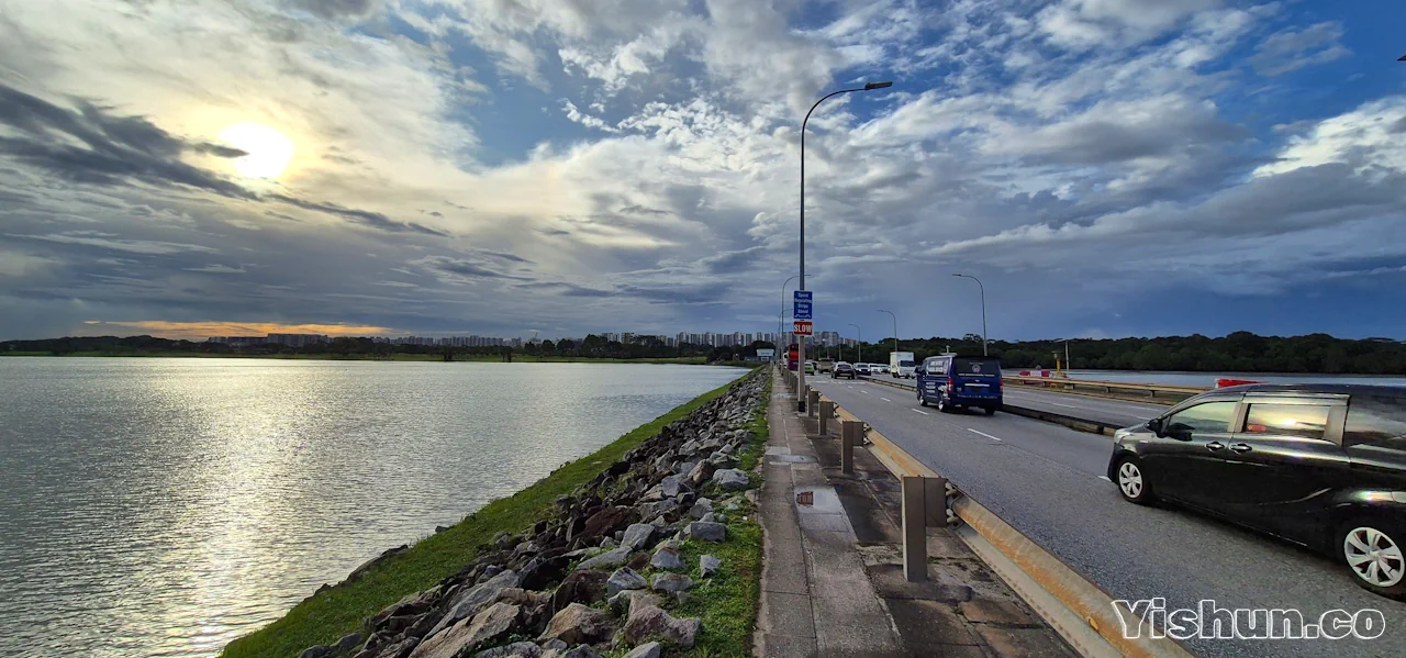 View of the Yishun Dam facing the Lower Seletar Reservoir in the direction towards Yishun